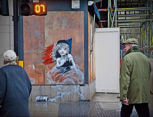 Banksy - teargas in Calais refugee camp