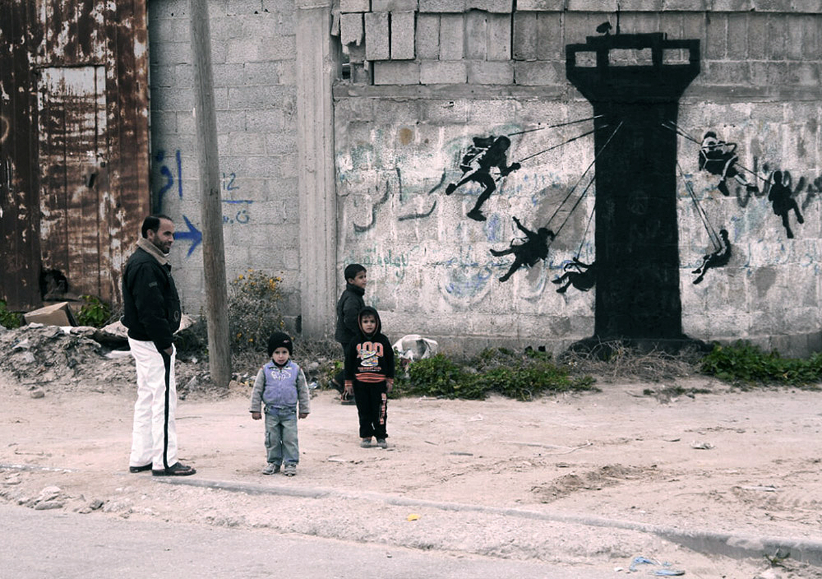 Banksy Watchtower Stencil Gaza