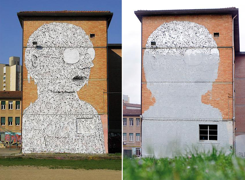 Blu Street Art Protest Bologna