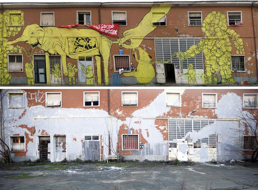 Blu Street Art Protest Bologna