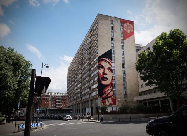 Shepard Fairey Street-Art Mural in Paris (2012)